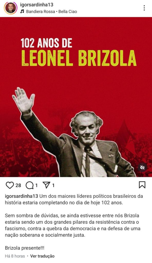Gafe: presidente do Instituto Darcy Ribeiro em Maricá erra idade de Brizola