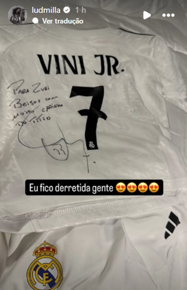 Filha de Ludmilla ganha presente especial de Vini Jr.; veja