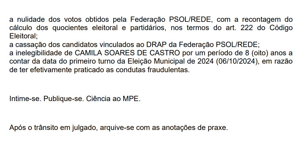 Federação PSOL/Rede tem votos anulados em Nilópolis e vereador pode perder mandato