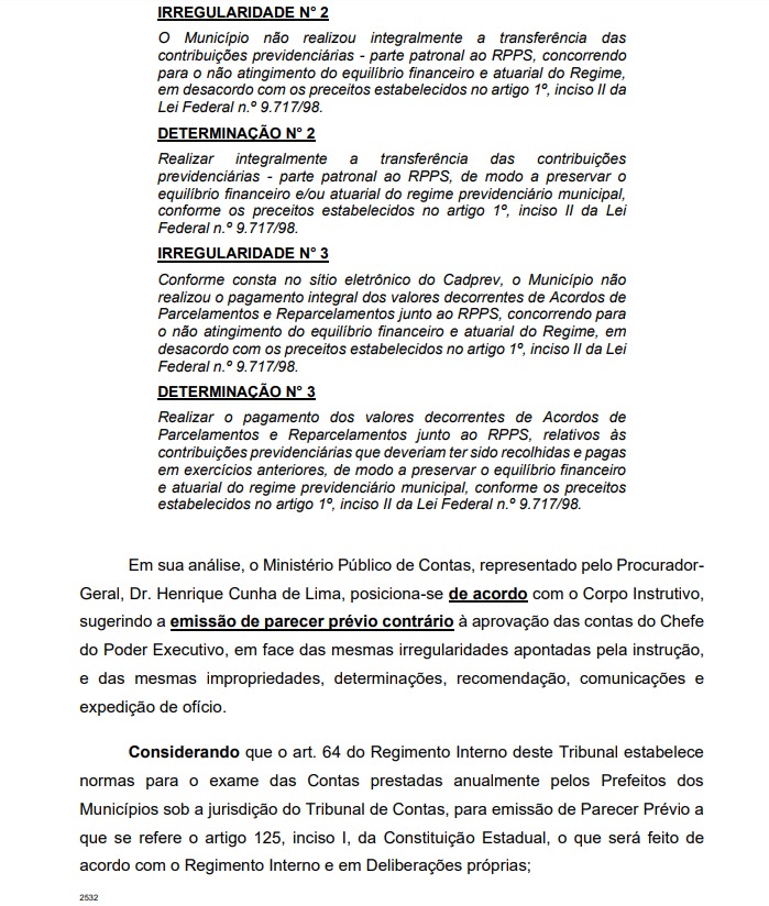 Contas de 2023 de Waguinho têm parecer pela reprovação no TCE