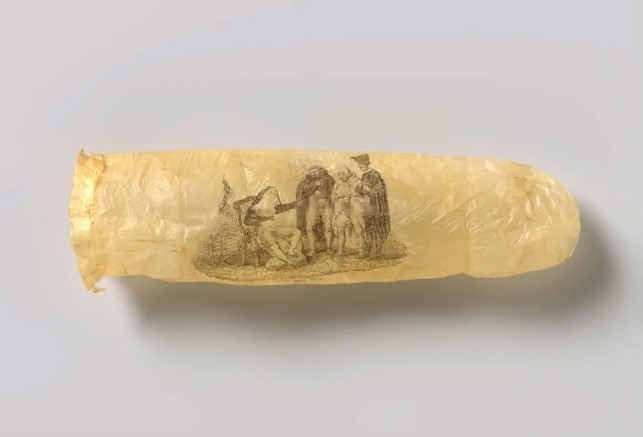 Preservativo raro de 200 anos com imagem de freira e padres é exibido em museu na Holanda